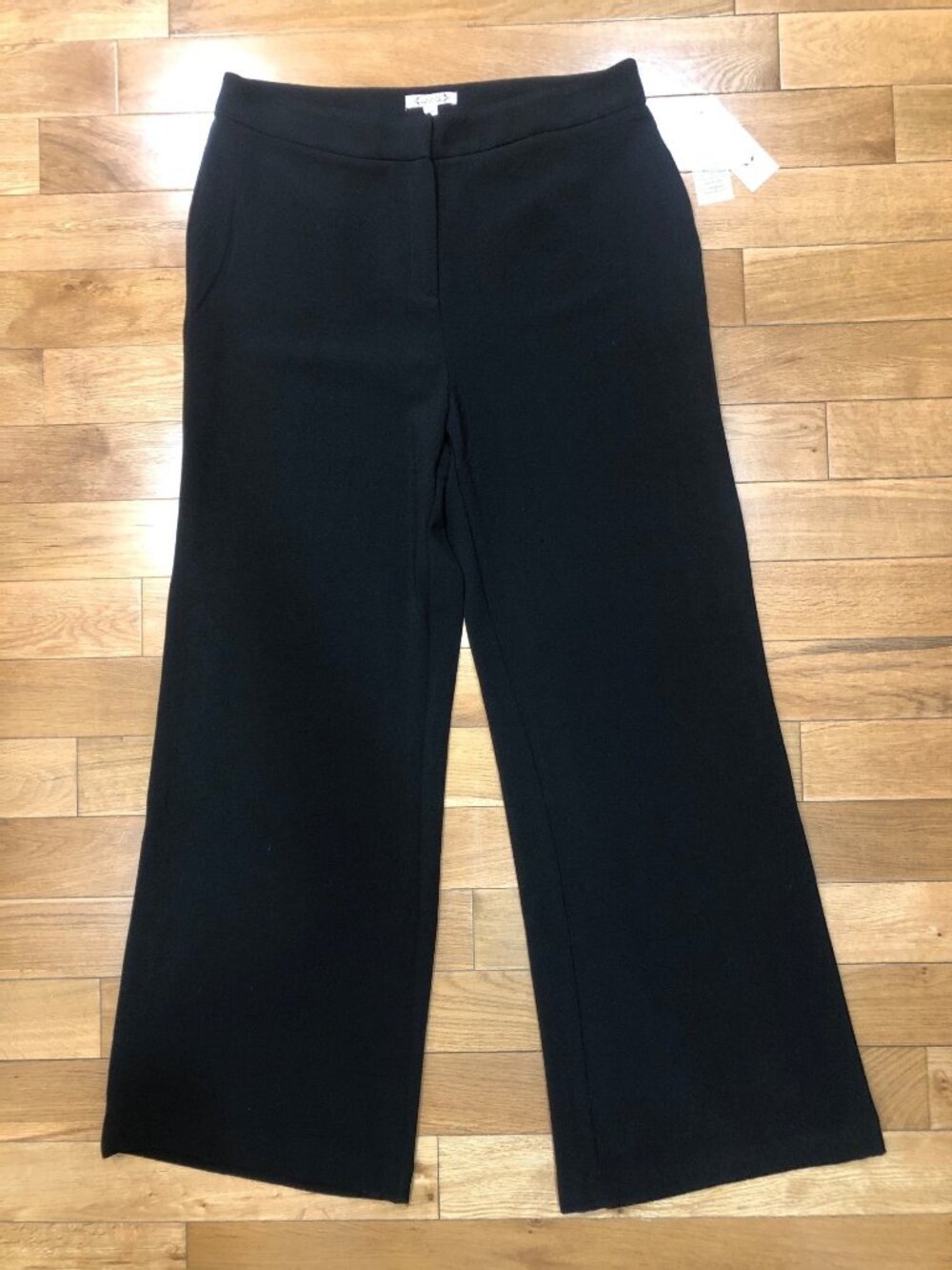 NWT Nanette Lepore Baez Wide Leg Full-Length Crepe Dress Pants Black Size 14